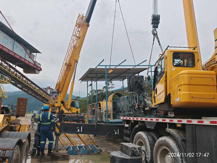 厄瓜多爾分公司完成米拉多銅礦廢石輸送系統延長安裝任務 厄瓜多爾分公司完成米拉多銅礦廢石輸送系統延長安裝任務